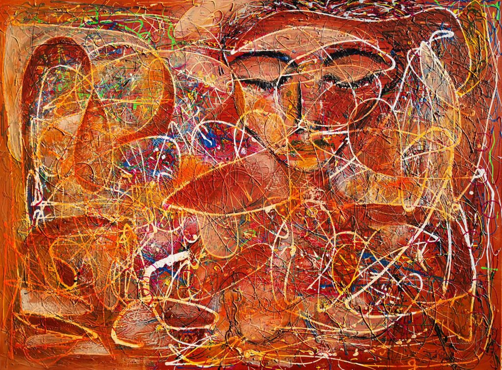 Acryl Mixed-Media auf Leinwand, Wilde Gedanken