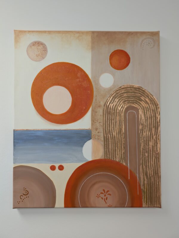 Diptychon „Verbundene Horizonte I & II“ – Acryl auf Leinwand mit Spachtelstruktur, Naturfarben & Blattgoldakzenten, 2 x 60 x 50 cm