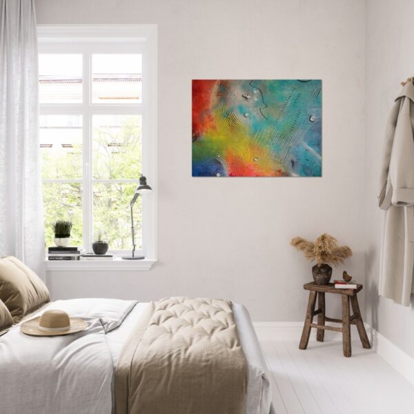 Acrylbild „Tanz der Farben“ – lebendige Komposition aus Acryl, Marmormehl, Pigmenten & Linien in expressiver Farbigkeit, 80 x 60 cm
